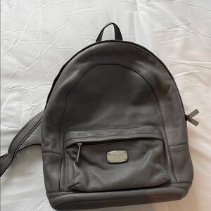 Michael Kors Gray Leather Backpack